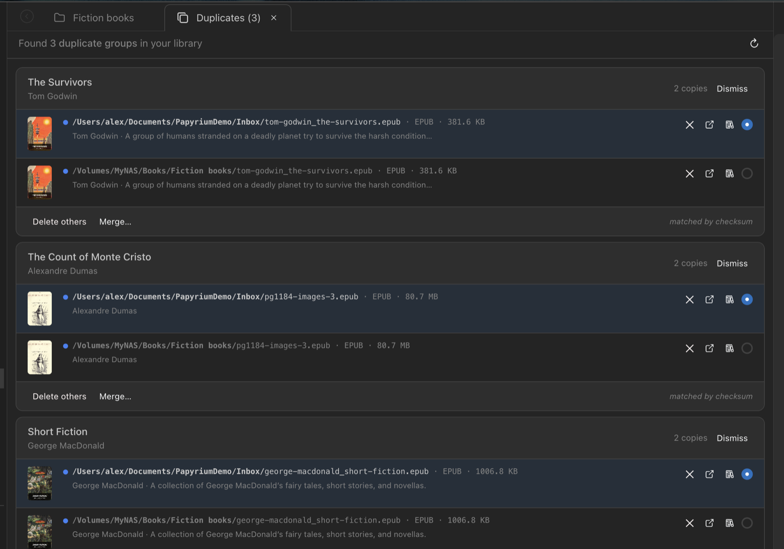Library Management — view 3, dark theme